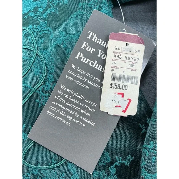 Nah Nah Jacket Womens 8P Green Floral Brocade Button Front Petite Formal - Picture 3 of 10